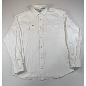 Poncho Men's White Long Sleeve Button-Down Shirt XL Regular